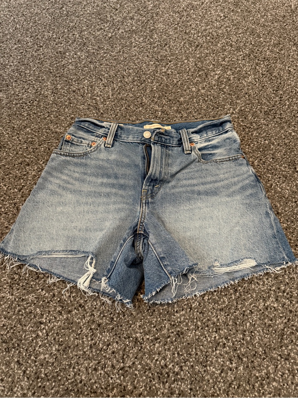 Classic Raw-Hem Light Blue Denim Shorts